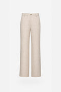 Cream Straight-Leg Trousers
