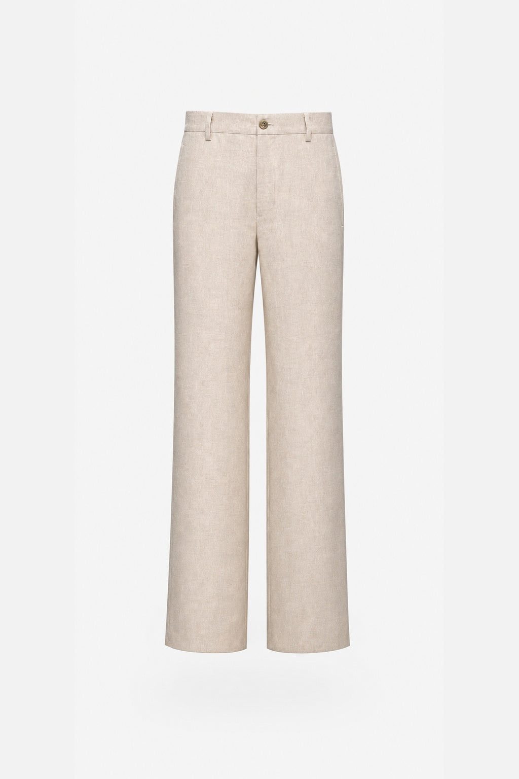 Cream Straight-Leg Trousers