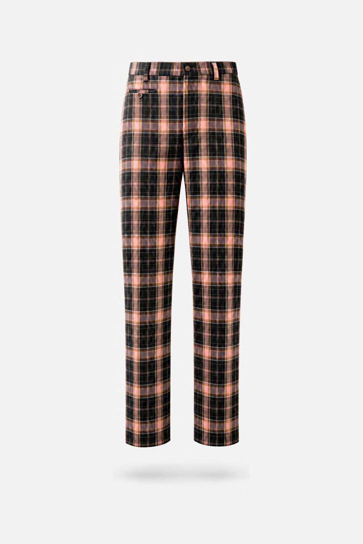 Black & Orange Plaid Trousers