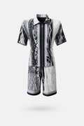 Black & White Abstract Print Shirt & Shorts Set