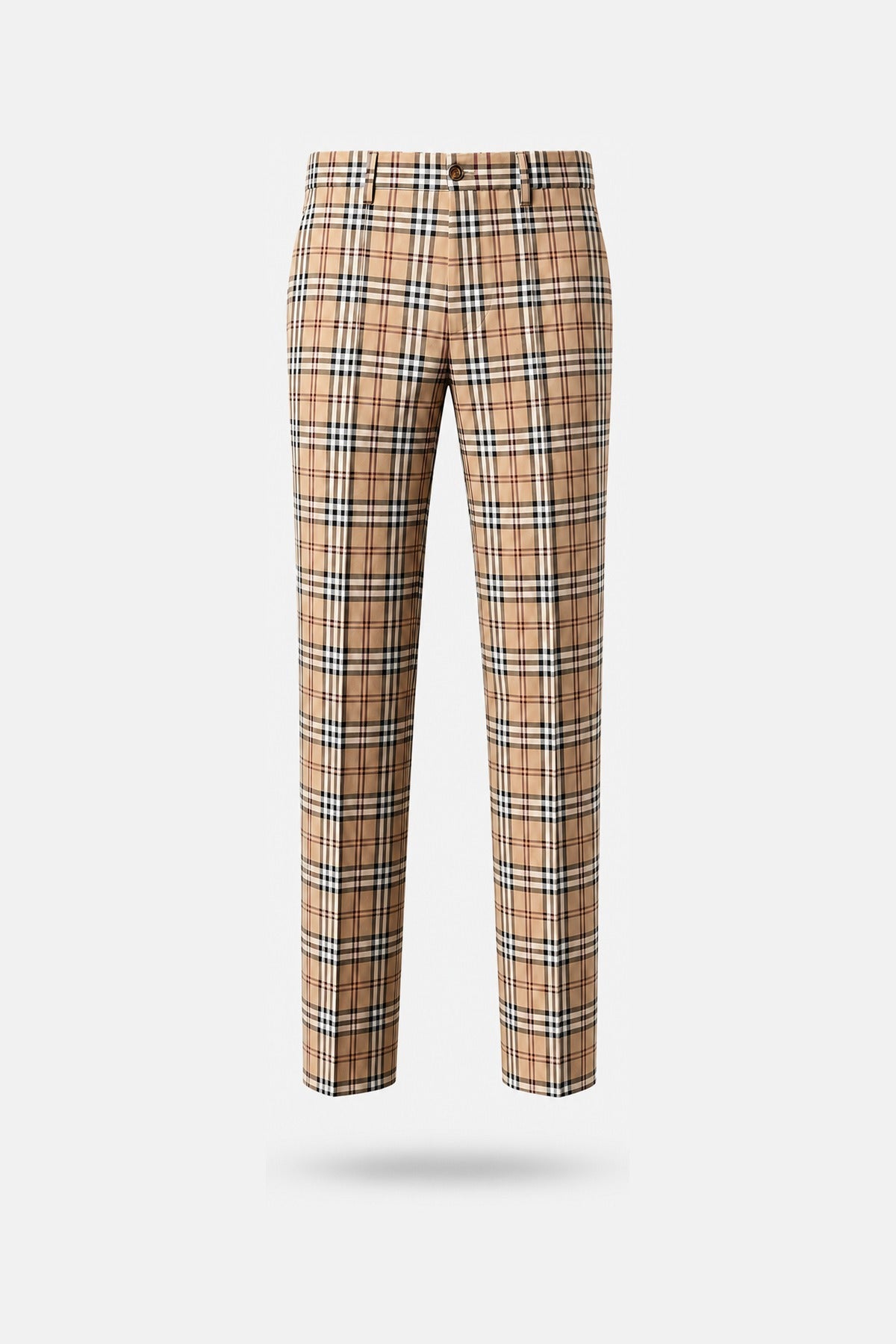 Camel Plaid Trousers