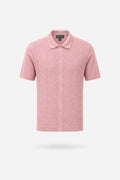 Dusty Pink Textured Knit Polo