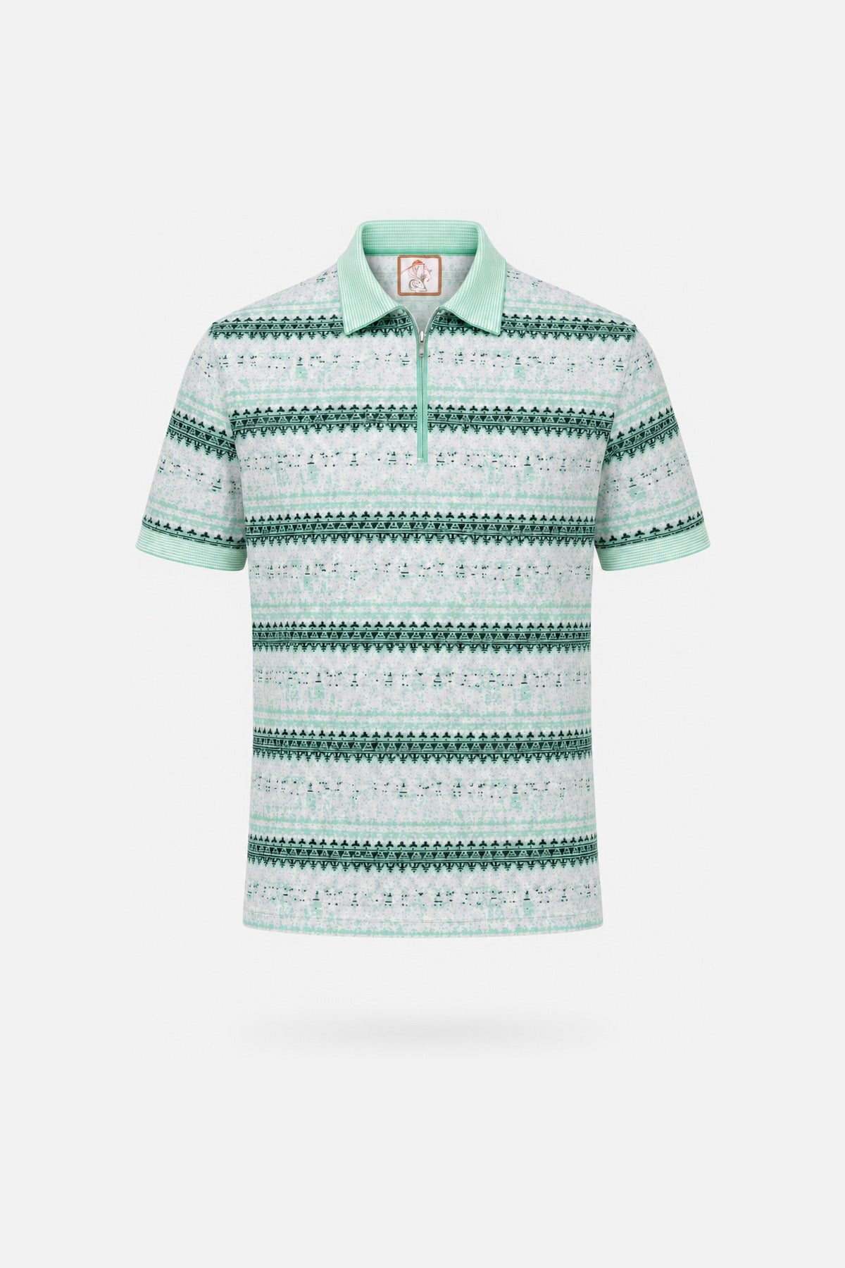 Mint Striped Knit Polo