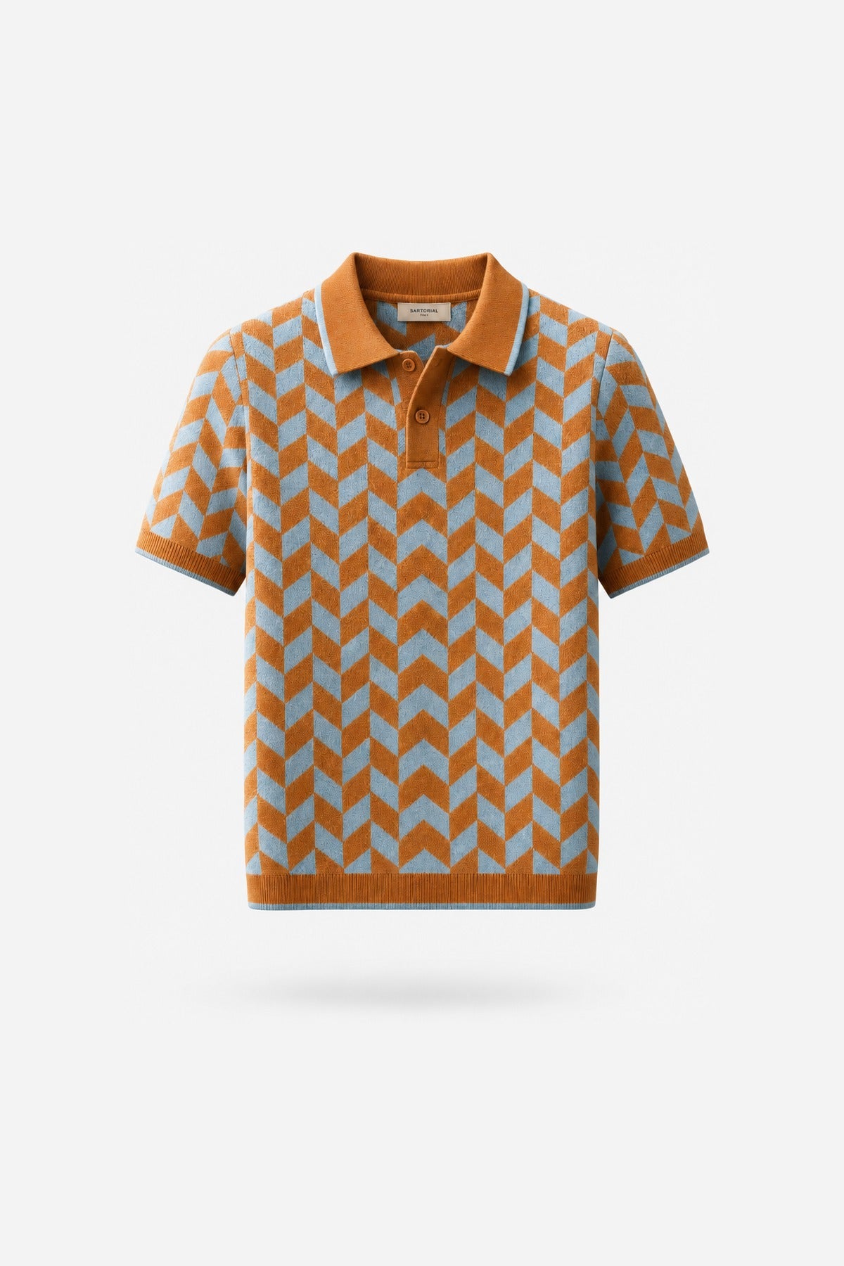 Orange Chevron Knit Polo
