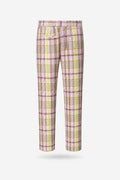 Pink & Yellow Multi-Check Plaid Trousers