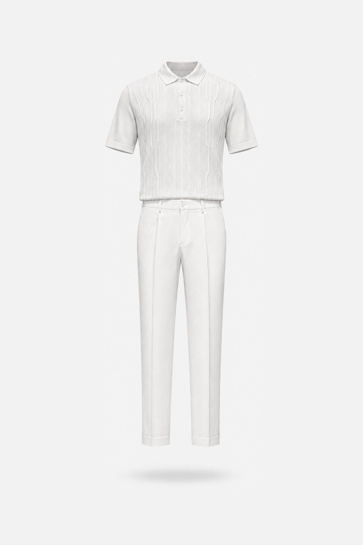 White Cable-Knit Two-Piece Set