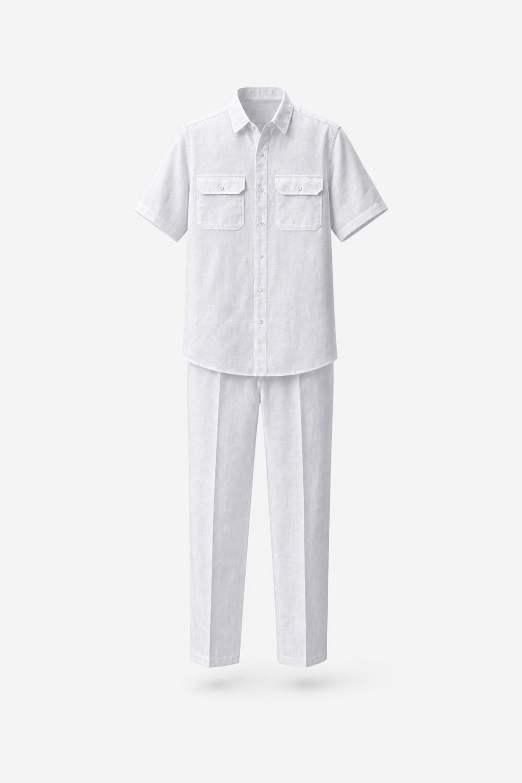 Prestige White Contrast-Stitch Workwear Two-Piece Set