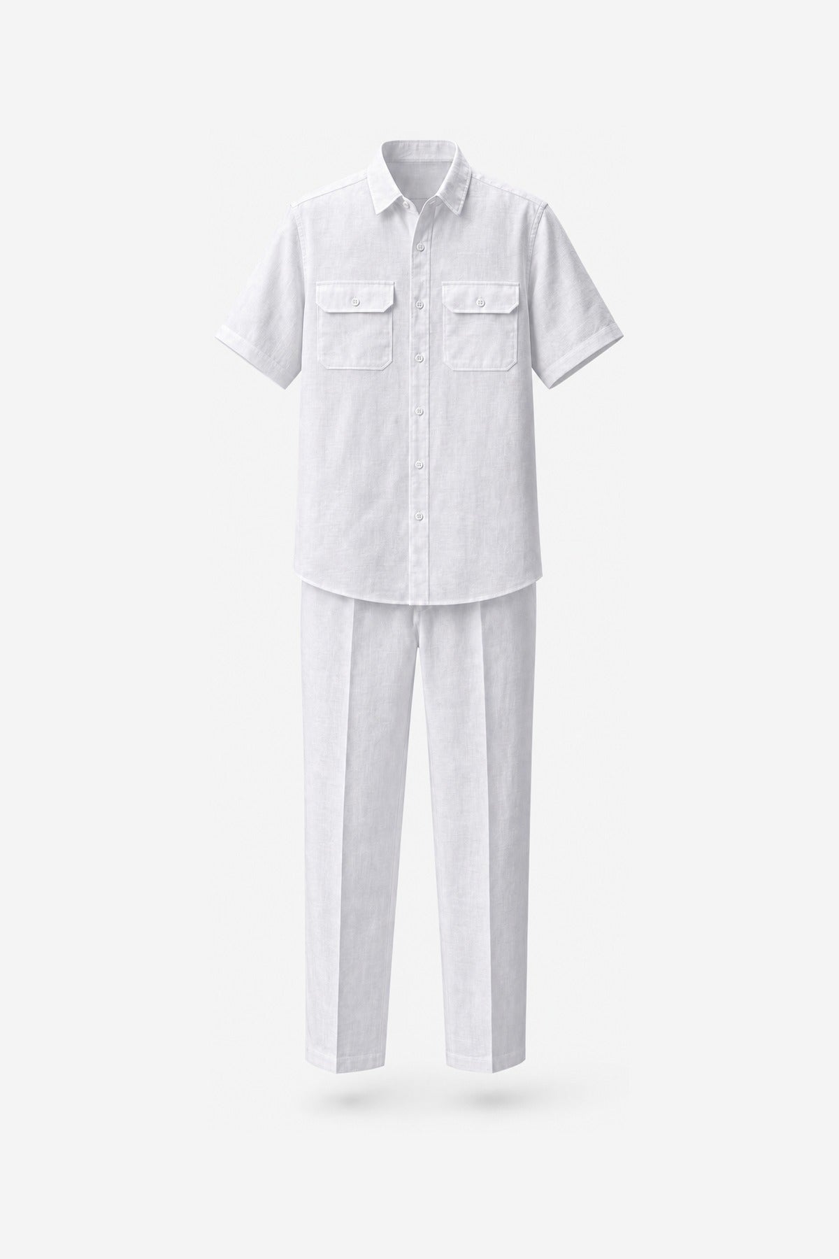 Prestige White Contrast-Stitch Workwear Two-Piece Set
